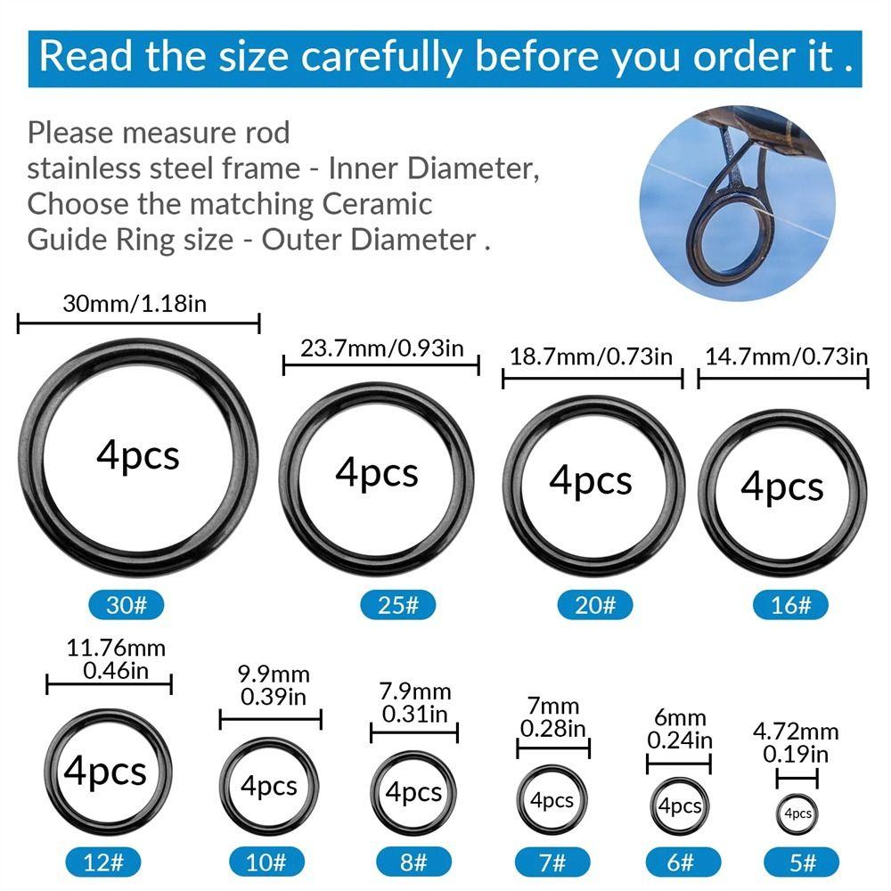 O rings Fishing Rod Guides Smooth Rod Eye Replacement Ceramic Guides Ring  Fishing Pole