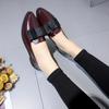 2024 Весна Осень Женская обувь Лоферы с бантом Женская обувь на низком каблуке из искусственной кожи с острым носком