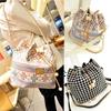Handbags Fashion Women Canvas Bucket Drawstring Crossbody Messenger Shoulder Bag