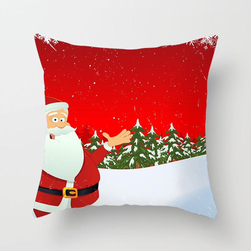Cartoon Santa Claus Pillowcase Sofa Kids Room Decoration Merry Christmas Cushion Cover