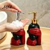 Black And Red Soap Bottle 200ml Dispensing Bottle, Smooth Foaming Artistic Design Large Capacity Dispenser for Bathroom Decor Hand