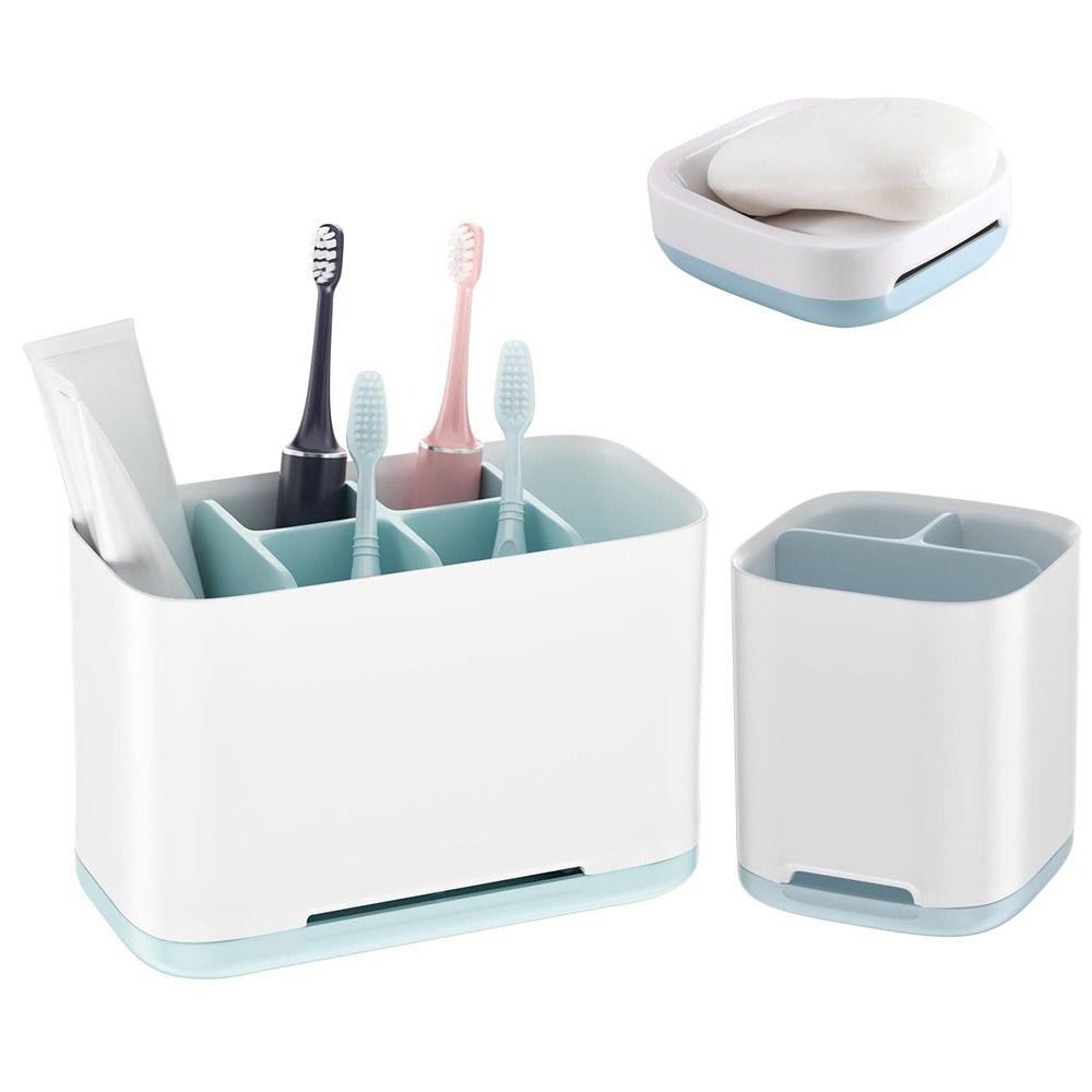 Multi-functional Toothpaste Holder Plastic Bathroom Storage Organizer Toothbrush Holders Home