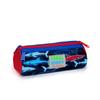 coral high Kids Navy Blue Red Shark Patterned Three Compartment Pencil Bag 22018