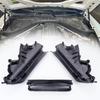 3Pcs Engine Upper Compartment Partition Panel Set For BMW X5 X6 E70 E71 E72 51717169419 51717169420 51717169421 Black Plastic