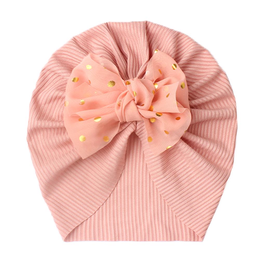 Cotton Baby Hat Solid Color Big Bow Baby Girls Beanie Cap Toddler Kids Baby Boy Headwrap Caps Accessories