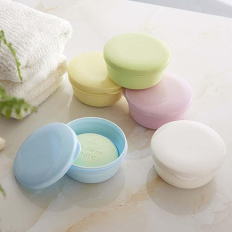 Creative Travel Portable Soap Box Bathroom with Lid Drain Soap Holder KTY