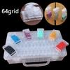 64 Сетка Алмазная картина Дрель Бутылки для хранения Вышивка Ногтей Бисер Квадратные Алмазные бутылки Набор