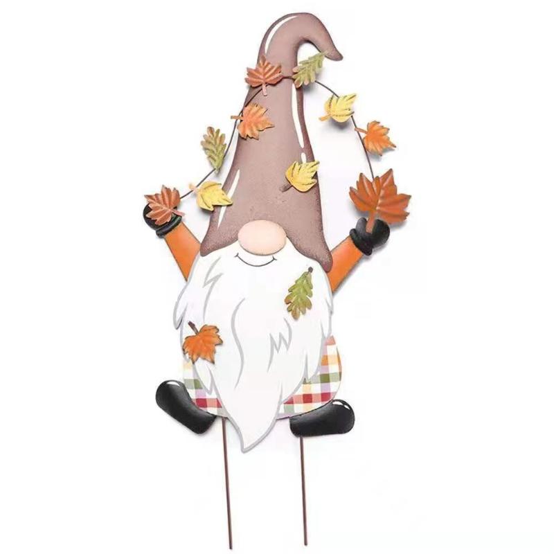 Садовый декор для улицы, Гномы Железное украшение Втыкаемое для декора, Колышки для двора для газона, заднего двора, крыльца, садовые украшения