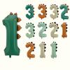 Matte Finish Dinosaur Theme Balloons Number Shape Cartoon Number Balloons  For 1-3 Year Olds