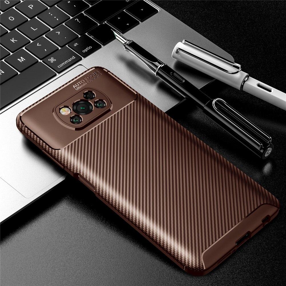 Чехол для PocoPhone X3Pro, матовый мягкий чехол из углеродного волокна, подходит для Xiaomi Poco X 3 X3 Pro NFC PocoX3Pro, силиконовый противоударный чехол для телефона
