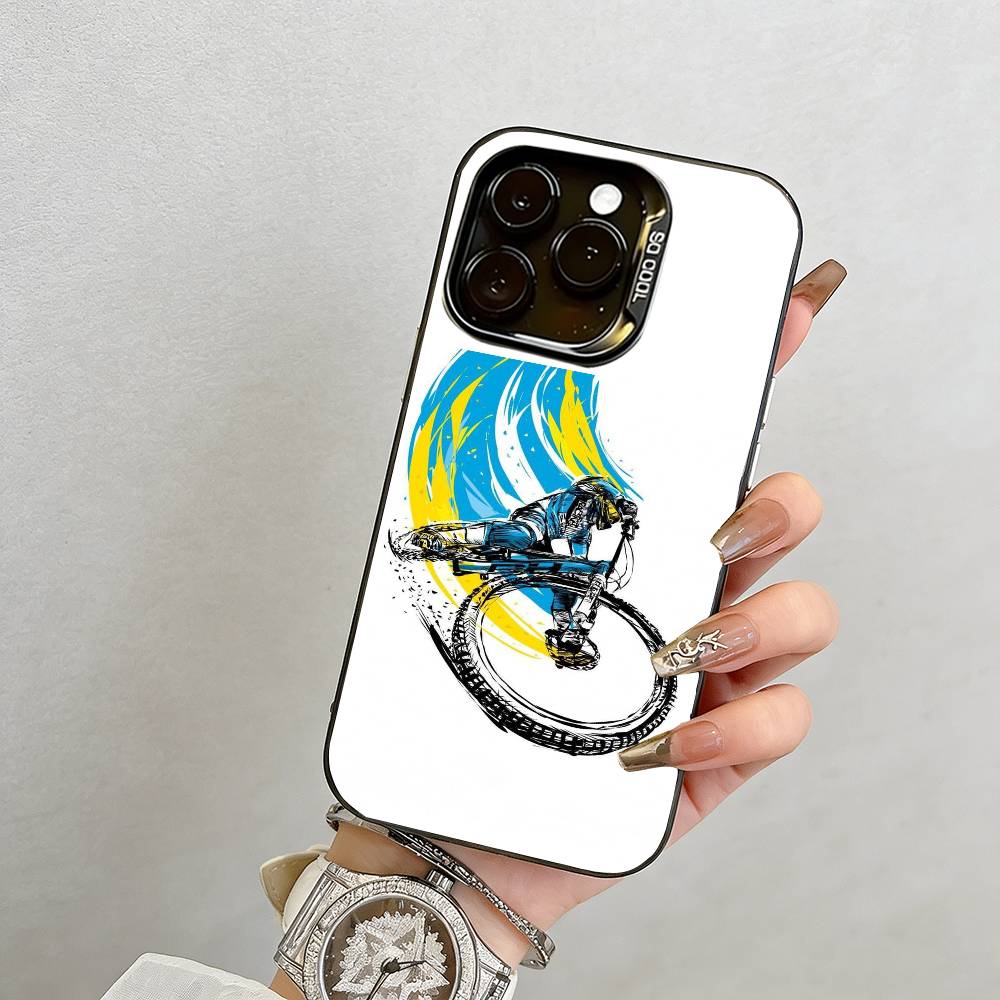 Велосипедный Чехол Для Телефона Для iPhone 17,16,15,14,13,12,11 Plus,Pro Max,XS,Красочный Серебристый Чехол Для Телефона Funda Cover