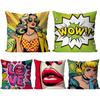 1pc Fashion POP Comic Portrait Pillow Case Square Pillow Bedroom Sofa LeisureComfortCushionCar Living Room Home Decoration 40X40
