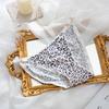 Ice Silk Seamless Low Waist Slim Thin Strap Panties V-shaped Leopard Print Women's Panties