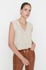 Women's Elegance Style Sweater Stone Soft Textured Knitwear Vest