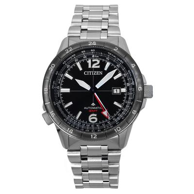 Мужские часы-пилот Promaster Air GMT из нержавеющей стали с черным циферблатом и автоматическим механизмом NB6046-59E 200M