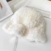 Rex Rabbit Fur Hat Autumn and Winter Versatile Middle-aged and Elderly Warm Ear Protection Top Hat Bucket Hat Show Face Little Mother Hat