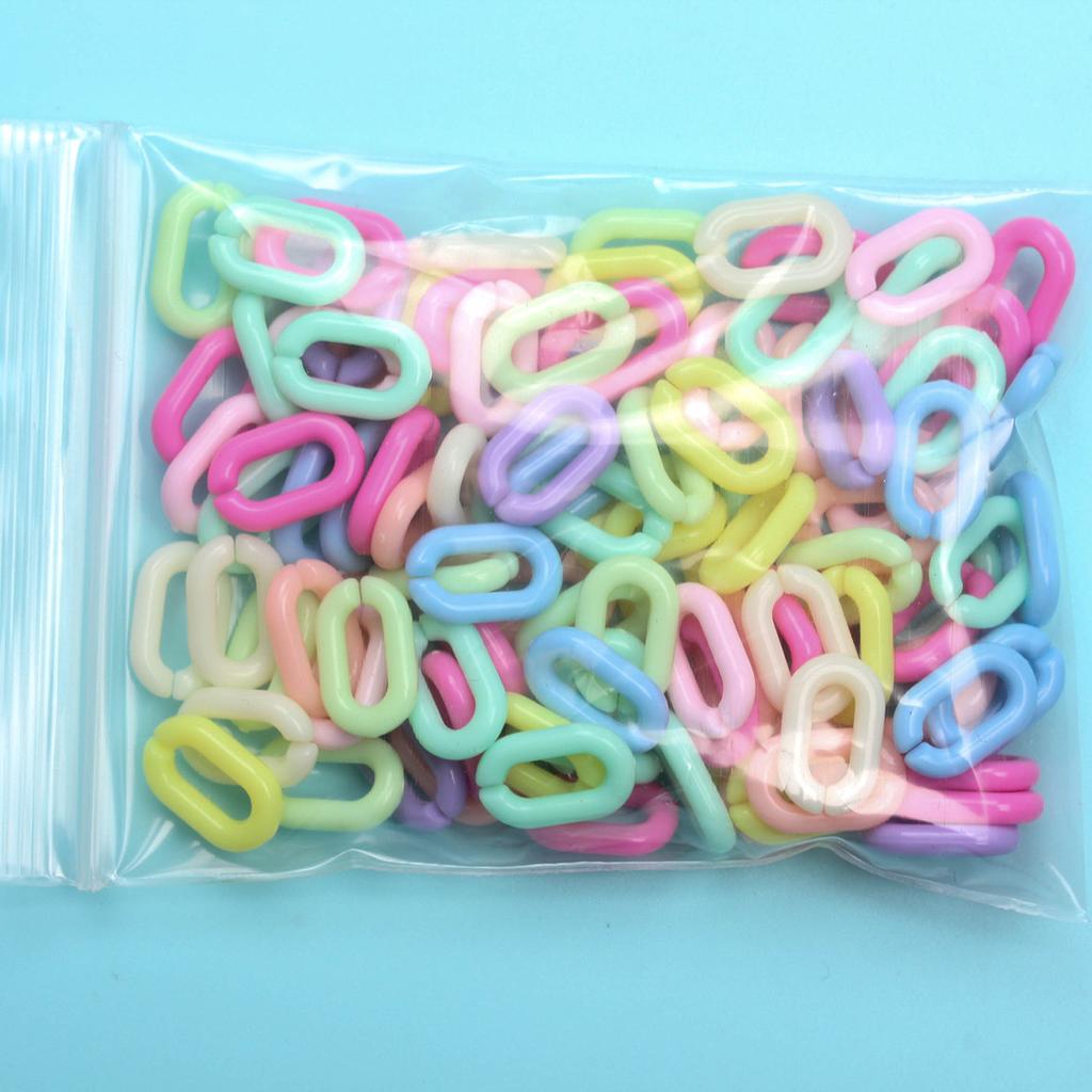 Hanmade Twisted 100PCS Acrylic Multicolor 14mm*9mm Assembled Parts Beads Chains Jewelry Findings Accessories DIY
