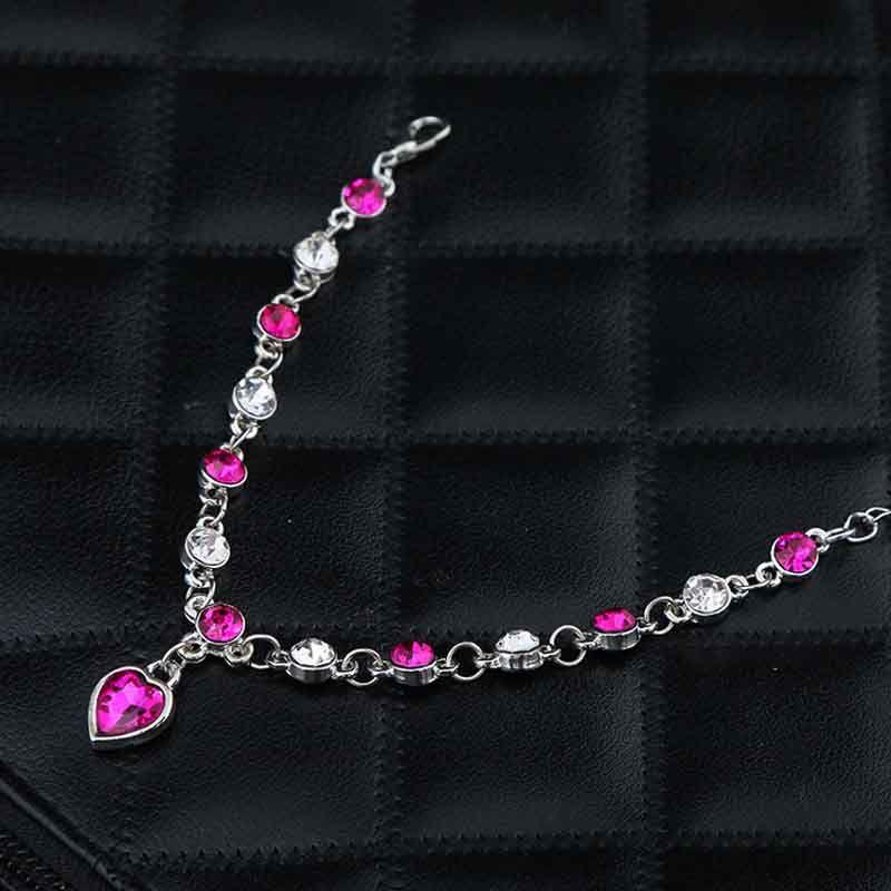 Изысканный Самый Горячий Женский Женский Кристалл Стразы Браслет Океанский Синий Браслет Цепочка Сердце Для Элегантного Стиля