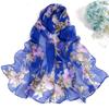 Summer Beach Long Sun Protection Scarf and Shawl Women Decorative Floral Thin Chiffon Scarves