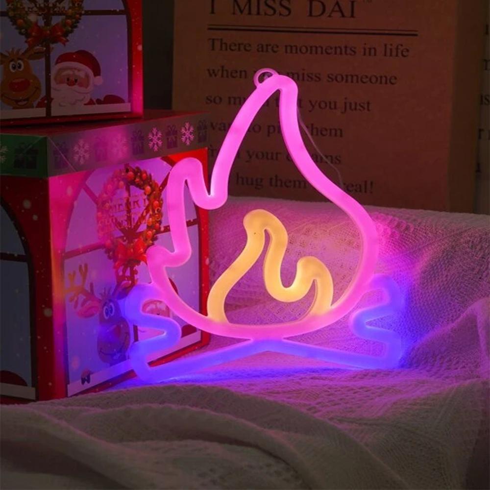 LED Neon Sign Lightning Shaped Wall Night Light USB Battery Operated For Home Bedroom Party Wedding Decor Table Lamp