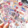 9pcs Glitter Flash Y2K Sticker Cute Toploder Journaling Decor Sticker for Phone Camera Laser Kawaii Stickers Gift
