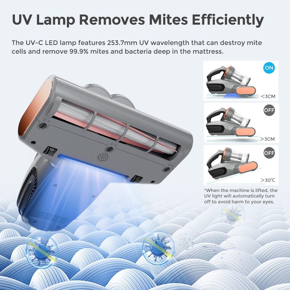 JIGOO S300 Pro Интеллектуальный очиститель от клещей с двумя чашками и датчиком пылевых клещей