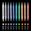 10 шт. Металлические маркеры с кистью и тонким наконечником - Не растекают, чернила на водной основе, Идеальны для DIY, скрапбукинга, стекла, керамики