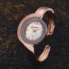 New CANSNOW Women's Bracelet Watch Rose Gold Case Shining Crystal Women's Quartz Watch Creative Fashion Women Dress Wristwatch