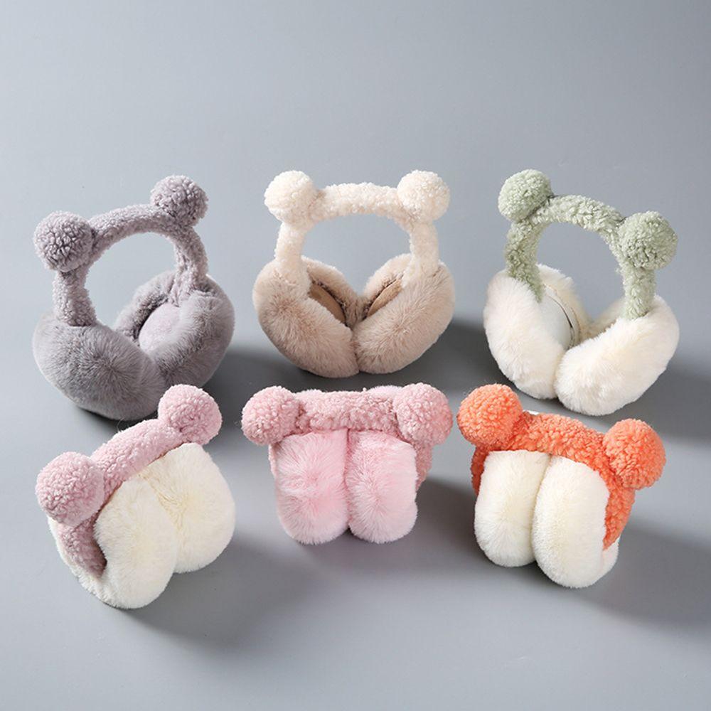 Protection Bear Ear Frog Solid Color Plush Korean Style Ear-flap Children Ear Cover Women Ear Muff