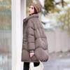 Модные средние и длинные пуховики женские осень и зима 2024 новые модные теплые белые зимние пальто из утиного пуха прилив