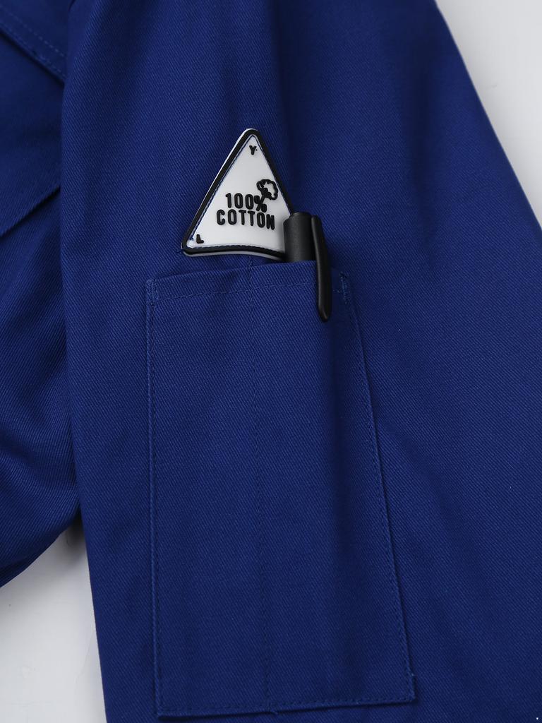 Mens Unisex Cotton Work Overalls One-piece Jumpsuit Dustproof Workshop Uniforms Dungarees Multi-pocket Coveralls Work Wear