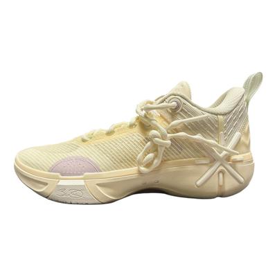 Li Ning Wade Shadow 6 Низкие Баскетбольные Кроссовки Мужские Бежево-Желтые ABPV021-2, Устойчивые к Скольжению и Износу