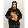 Delicious Baguette Bread Printed Women Washed Sweatshirt Crewneck Fashion Pullovers Loose Cotton Streetwear Clothing