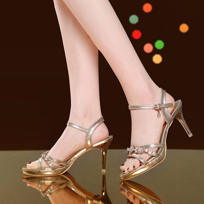 Сексуальные летние босоножки женские золотые босоножки на платформе с открытым носком туфли на платформе с каблуком женские летние туфли sandalia feminina559