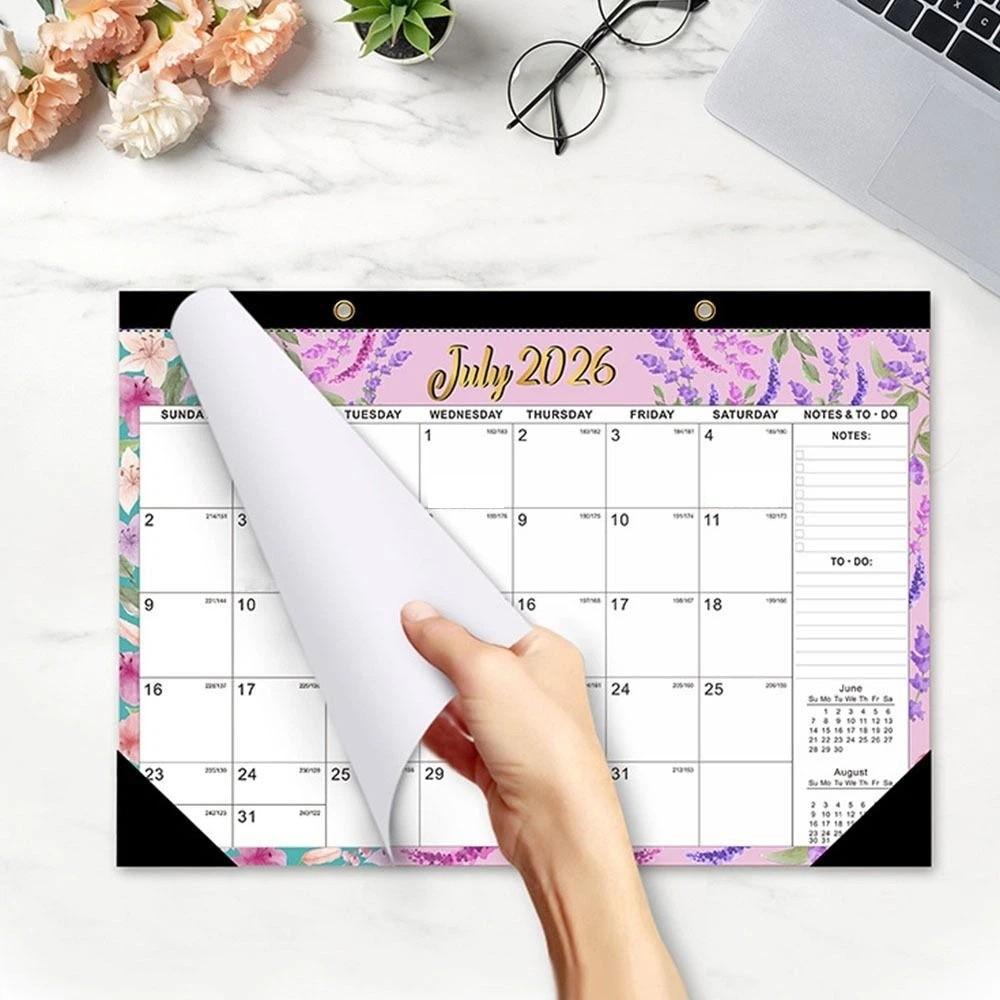 with Hanging Hole English Calendar Creative Calendar Planner Floral Wall Calendar Agenda Organizer