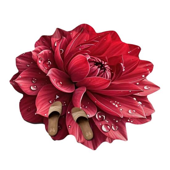 Ковер Yousheng 3D с цветочным рисунком, реалистичный 3D цветочный узор, плюшевый коврик для пола, нескользящий, мягкий бархатный коврик для ванной комнаты, для гостиной, спальни, кухни, прихожей