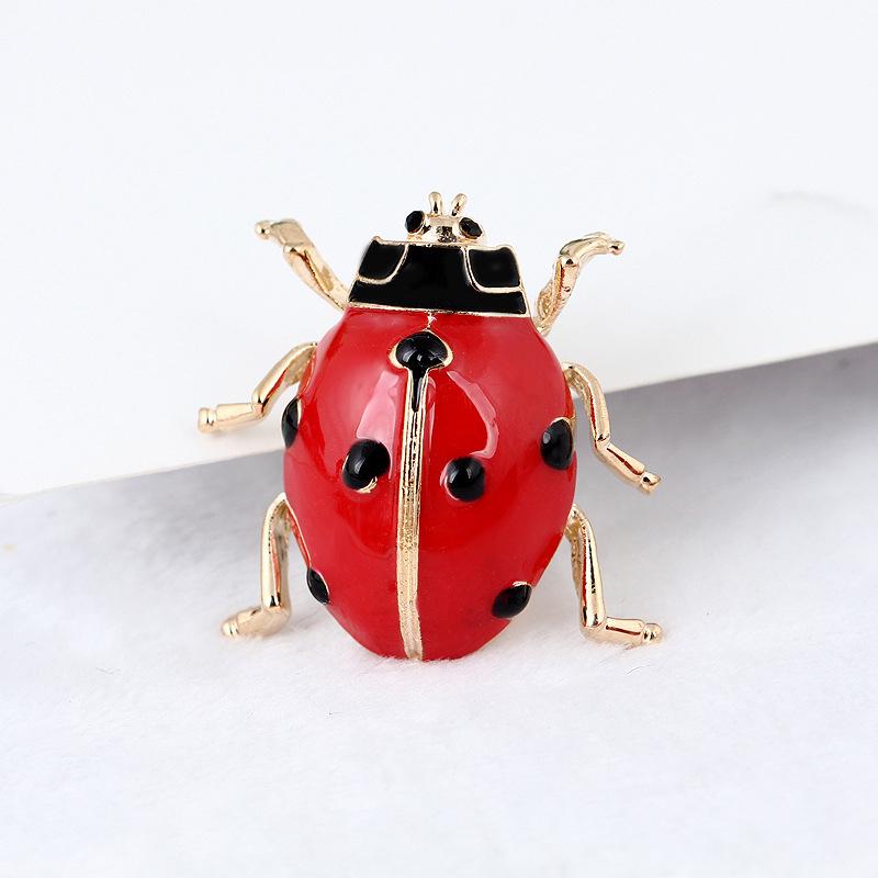 Enamel Red Ladybug Insect Brooches Beetle Pin Scarf Corsage Jewelry Gift