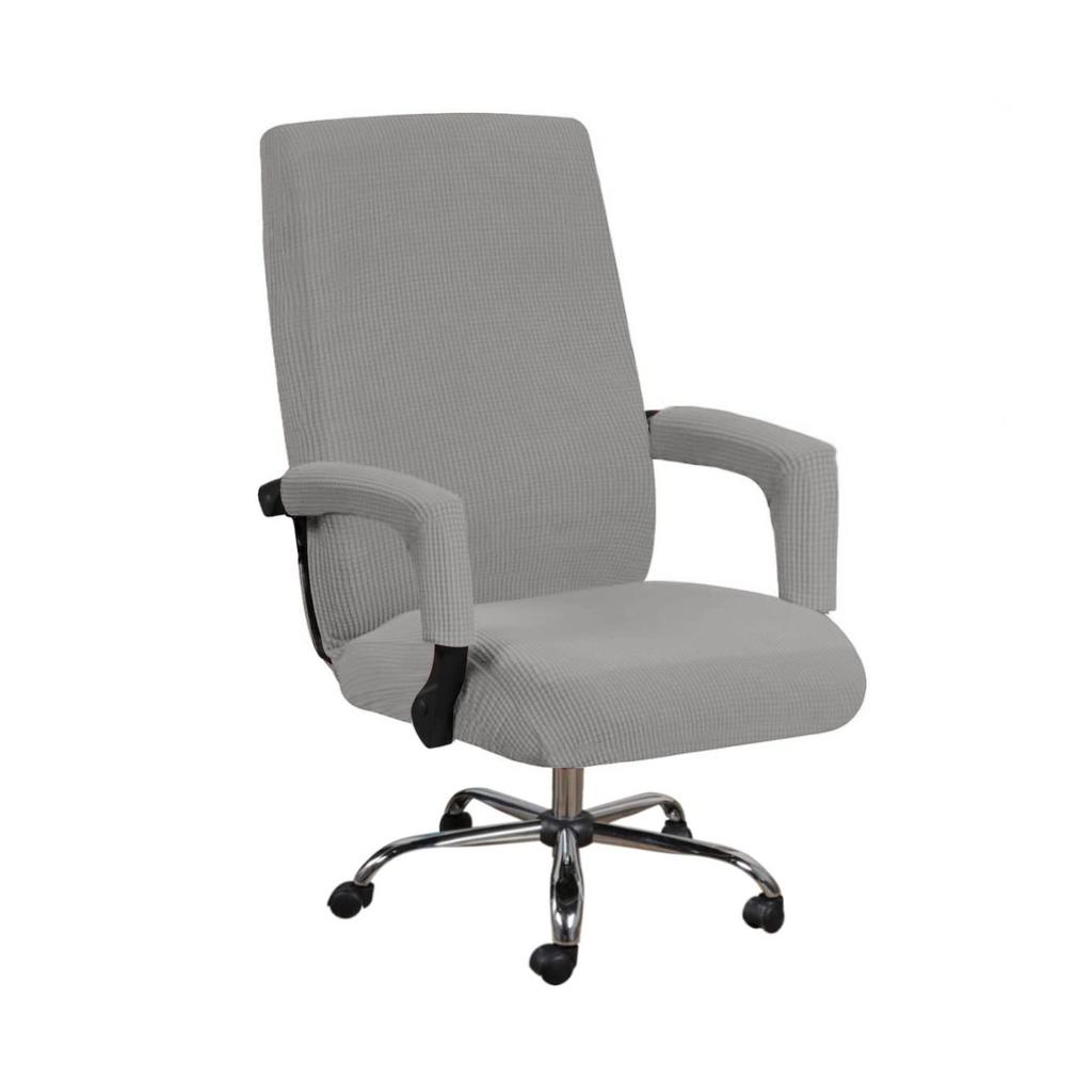 Office Chair Cover+Arm Cover Computer Seat Cover Stretch Rotating Chair Slipcover with Elastic Bottom Chair Protector for Rotating Boss Chair