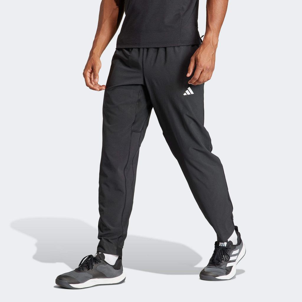 Adidas Train Essentials Solid Color Logo Elastic Waist Woven Sports Pants Men Bottoms Black IT5457