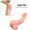 2 In 1 Realistic Dildo Hollow Anal Penis Enlarger Sleeve Pussy Soft Male Masturbator for Men Women Adult Sex Toy for Couples