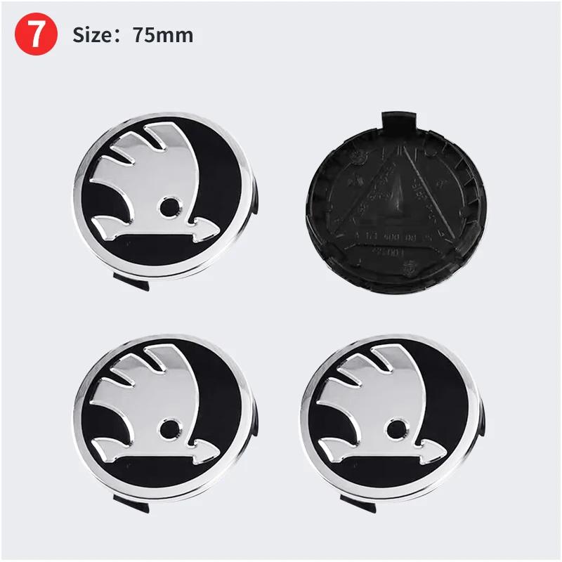 AAAJD1 4pcs 56mm 65mm 75mm 5JA601151A 1J0601171 3B7601171 Car Wheel Center Hub Cover Badge Emblem For Skoda Fabia Superb Rapid Yeti