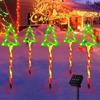 Christmas Tree Solar Lights LED Decor for Front Porch Yard Pathway 5 Stake