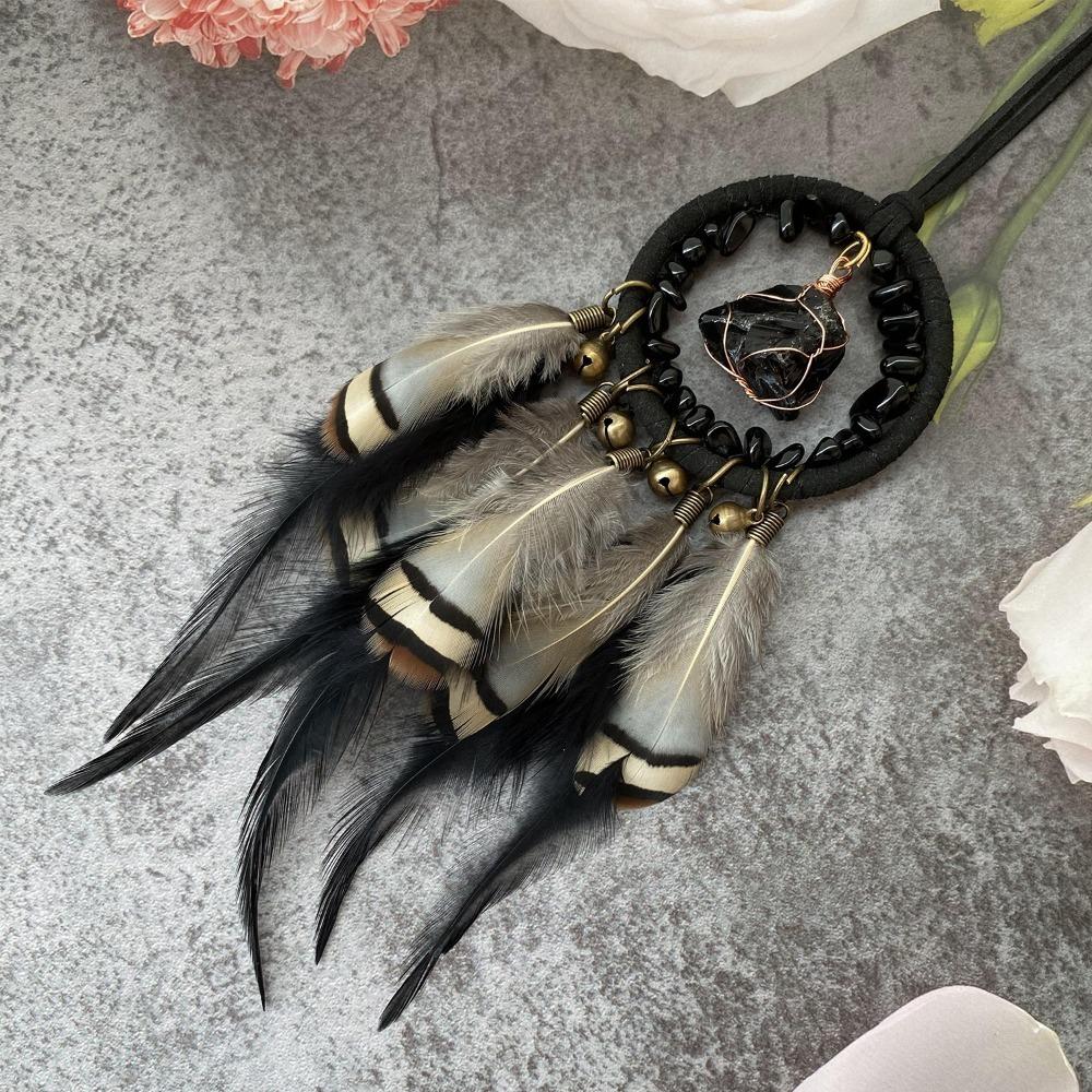 Crystal Stone Dreamcatcher Car Pendant Retro Car Hanging Ornament Car Interior Decoration