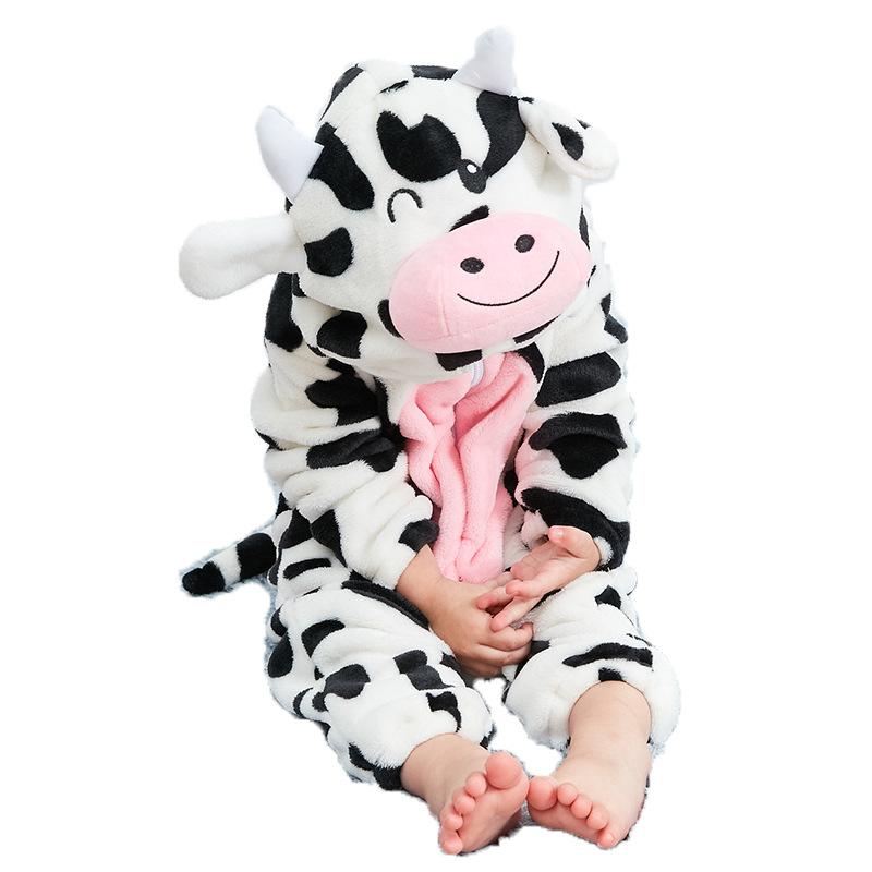 Children's Animal One-piece Romper Baby Plus Size Warm Romper Baby Flannel Romper Jumpsuit
