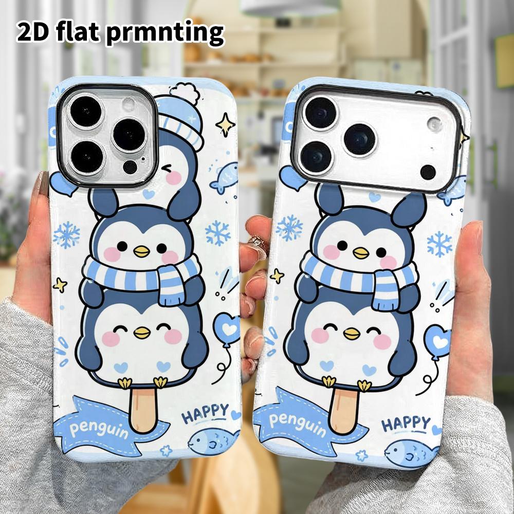 Phone Case: 2D flat Samsung Galaxy A34 A35 M05 M06 S20 S22 S21 FE Plus 5G protective case, Stackable Penguin, perfect Christmas and Halloween holiday