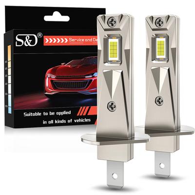 2 шт. Светодиодные лампы H1 для противотуманных фар 20000 лм Мини Canbus H1 Светодиодная лампа 30 Вт CSP для автомобильных противотуманных фар Бесшумные ДХО Автомобильные ходовые огни 12 В 6000 К Белый