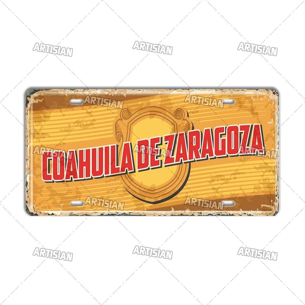 MEXICO License Plate City Metal Tin Plaque Car Metal Sign Wall Decor Garage Bar Pub Club Hotel Cafe Kitchen Home