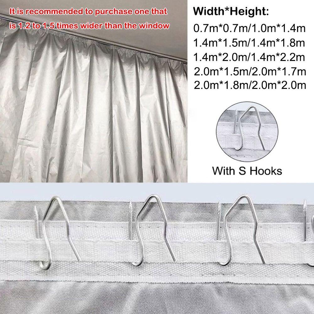 New With Hooks Blackout Curtains Rectangle Silver Privacy Drapes Thickened Sun Protection Curtain Home Office