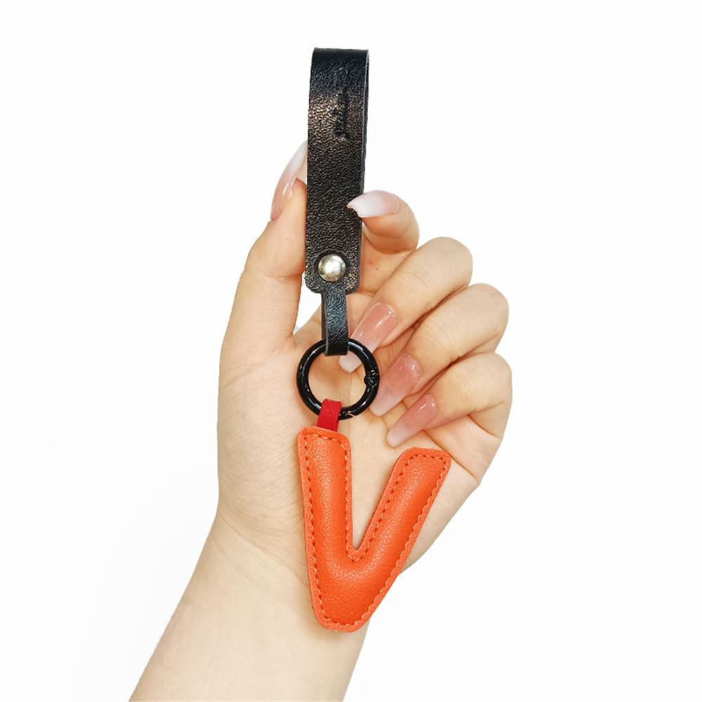 Creative PU Leather 26 Letter Keychains Fashion Alphabet Keyrings Handbag Ornaments Pendant Car Key Holder Accessories Gifts