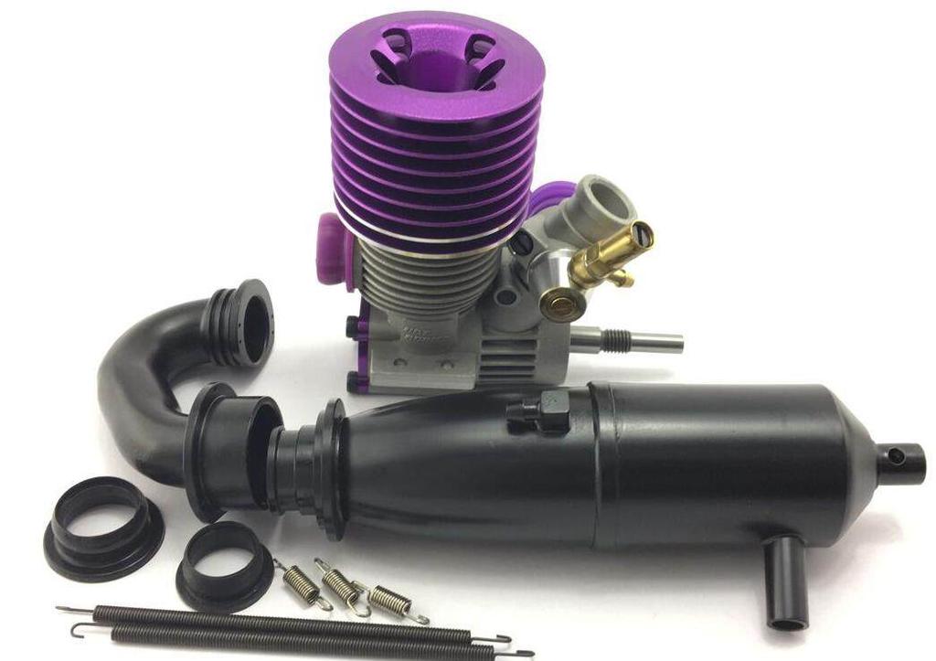 GO21 Class 18 Engine Model Exhaust Pipe Accessories Set 1/10 Scale Car Model RC Sports Car Rear Exhaust Metal Engine Model